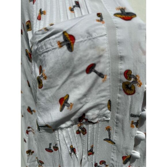 Anthropologie Maeve Matilda Toadstool Mushroom Button down Shirt top blouse XS - Picture 5 of 5